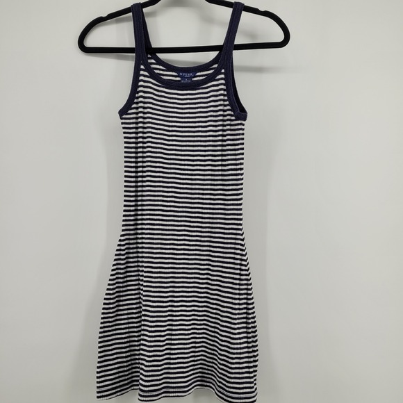 Guess Dresses & Skirts - Guess Jeans Womens Small Navy Blue White Striped Ribbed Knit Y2K Tank Mini Dress